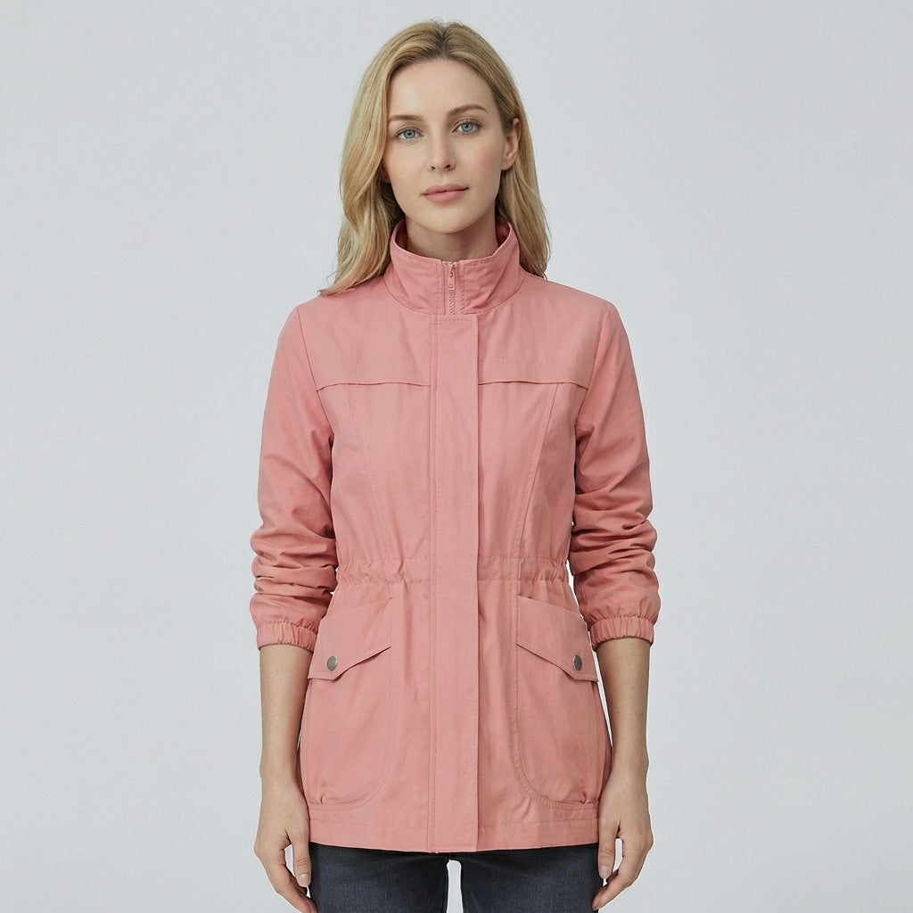 Women's Spring Jacket with Adjustable Waist