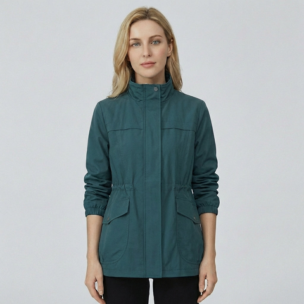 Women's Spring Jacket with Adjustable Waist