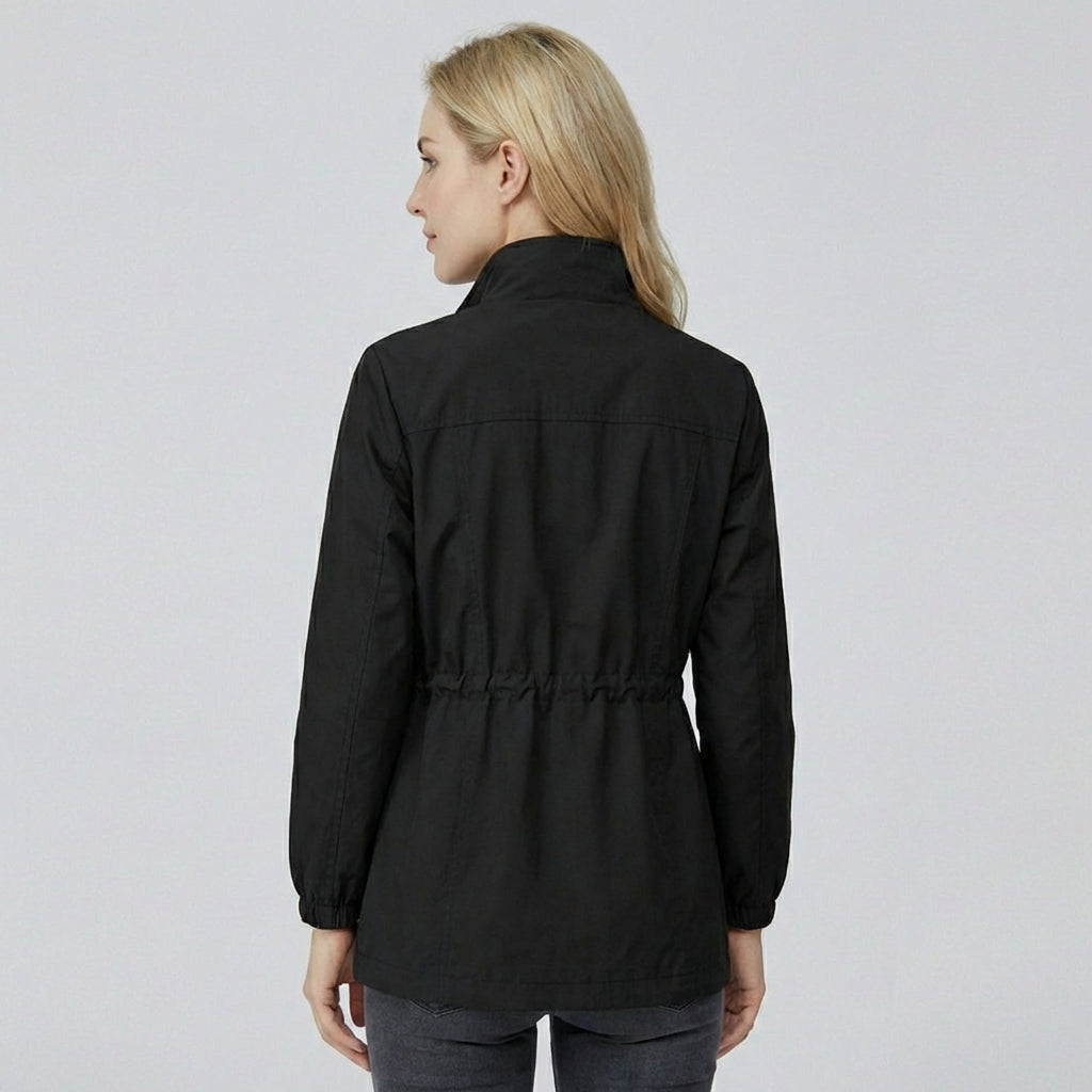 Women's Spring Jacket with Adjustable Waist