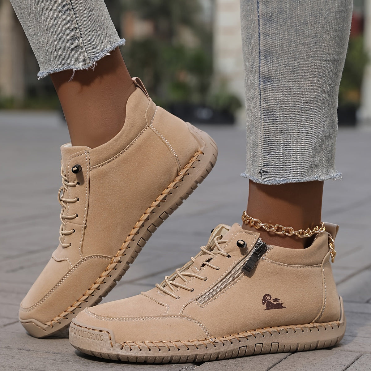 Women’s Spring Zip-Up Walking Sneakers – Lightweight, Comfortable & Supportive