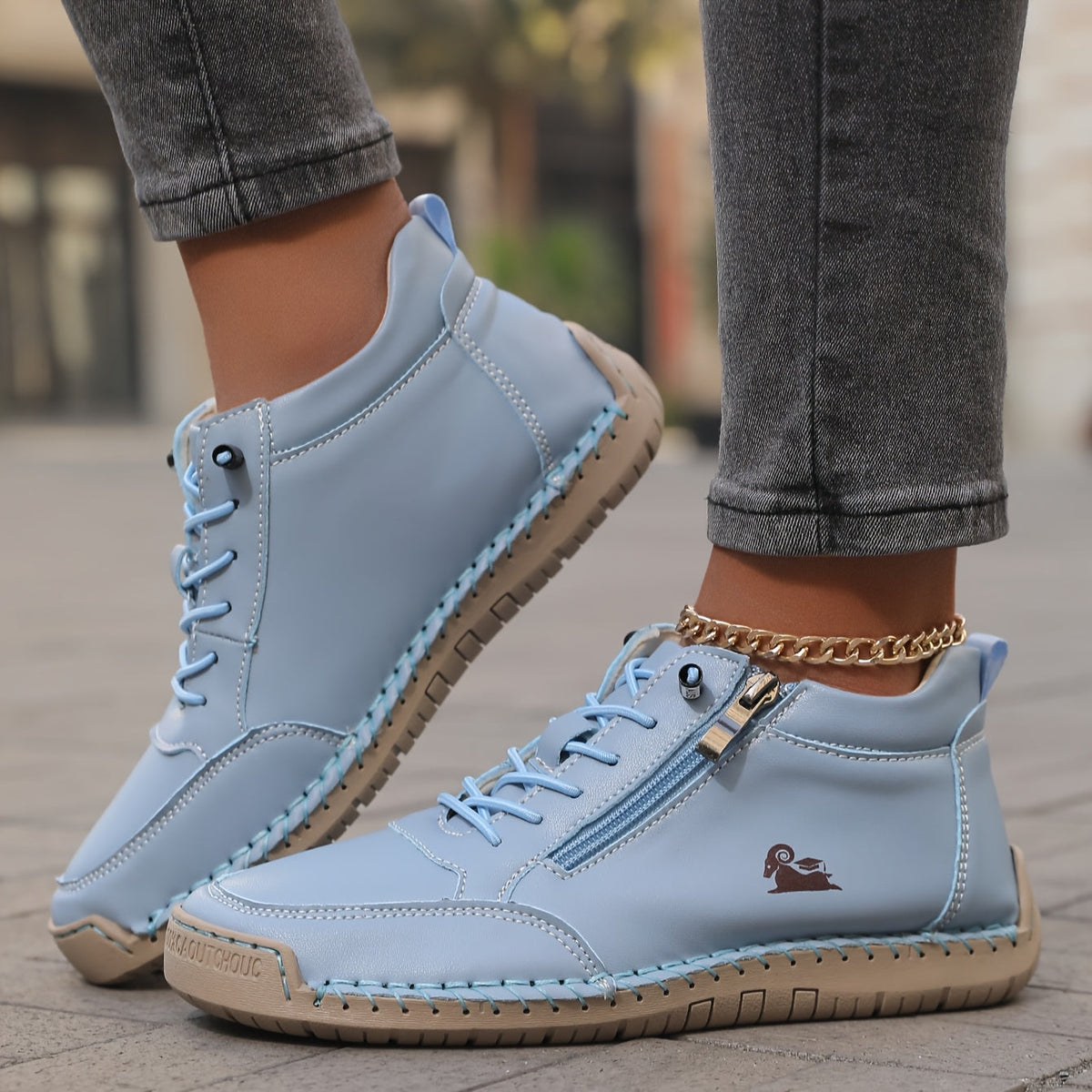 Women’s Spring Zip-Up Walking Sneakers – Lightweight, Comfortable & Supportive