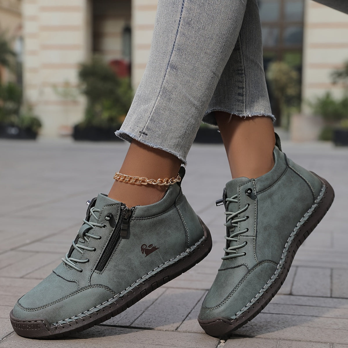 Women’s Spring Zip-Up Walking Sneakers – Lightweight, Comfortable & Supportive