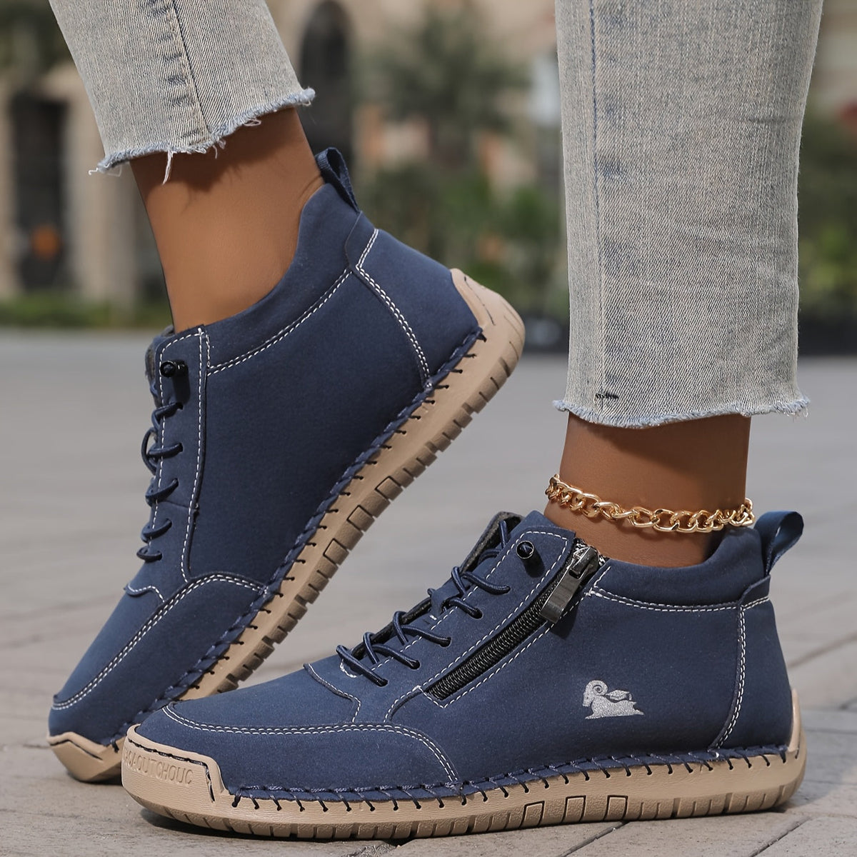 Women’s Spring Zip-Up Walking Sneakers – Lightweight, Comfortable & Supportive