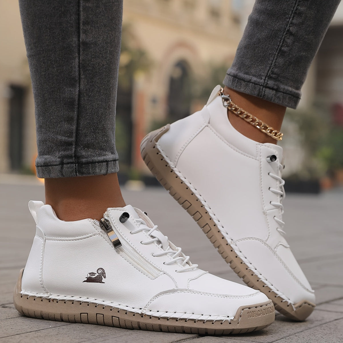 Women’s Spring Zip-Up Walking Sneakers – Lightweight, Comfortable & Supportive