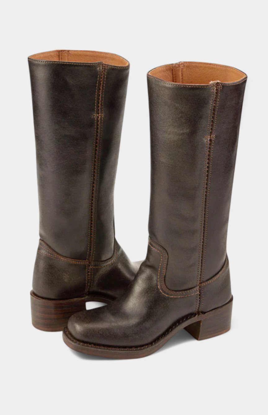 Women's Stacked-Heel Knee-High Boots