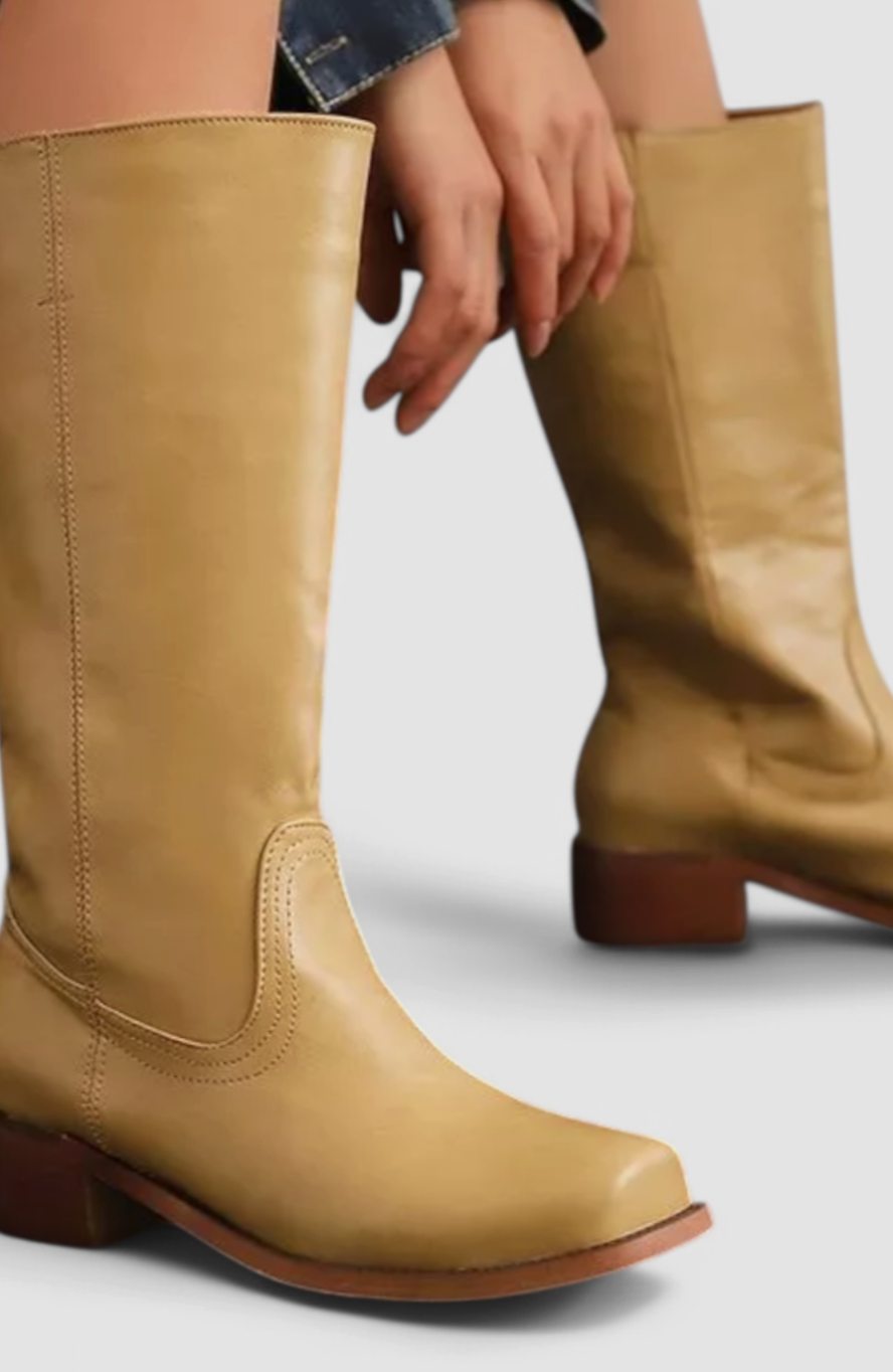 Women's Stacked-Heel Knee-High Boots