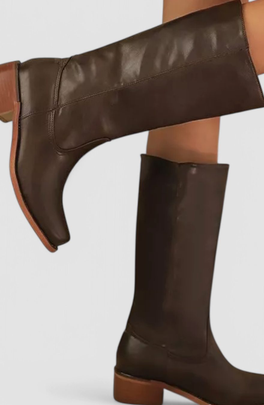 Women's Stacked-Heel Knee-High Boots