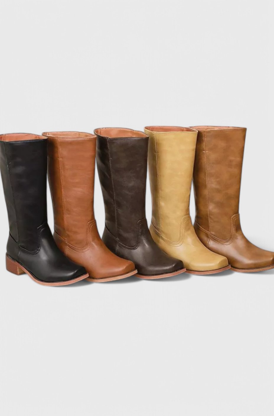 Women's Stacked-Heel Knee-High Boots