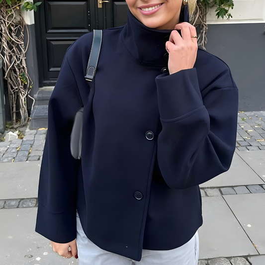 Women's Stand Collar Button Jacket