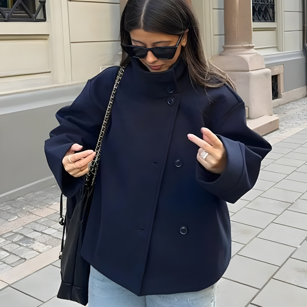Women's Stand Collar Button Jacket