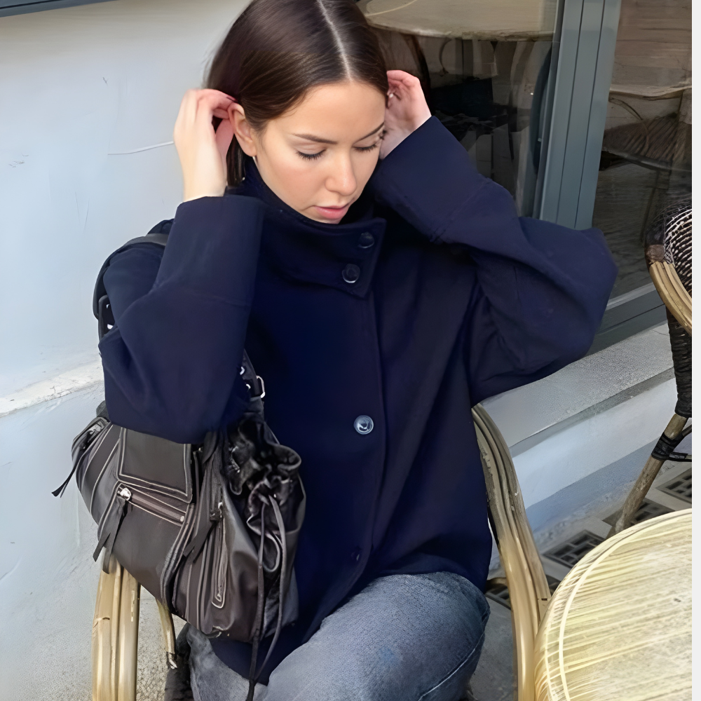 Women's Stand Collar Button Jacket