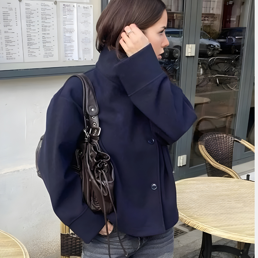 Women's Stand Collar Button Jacket