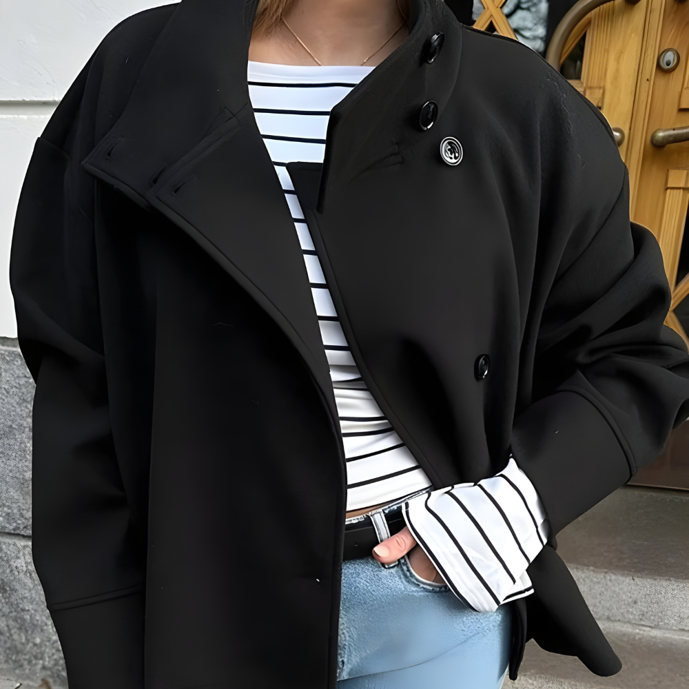 Women's Stand Collar Button Jacket