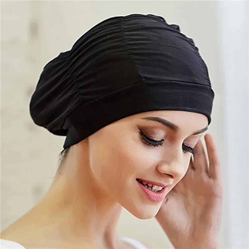 Women's Stretch Turban Swim Cap for Long Hair