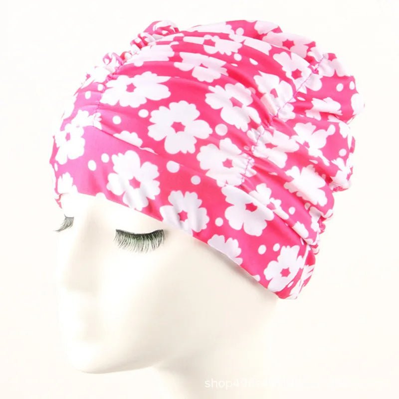 Women's Stretch Turban Swim Cap for Long Hair