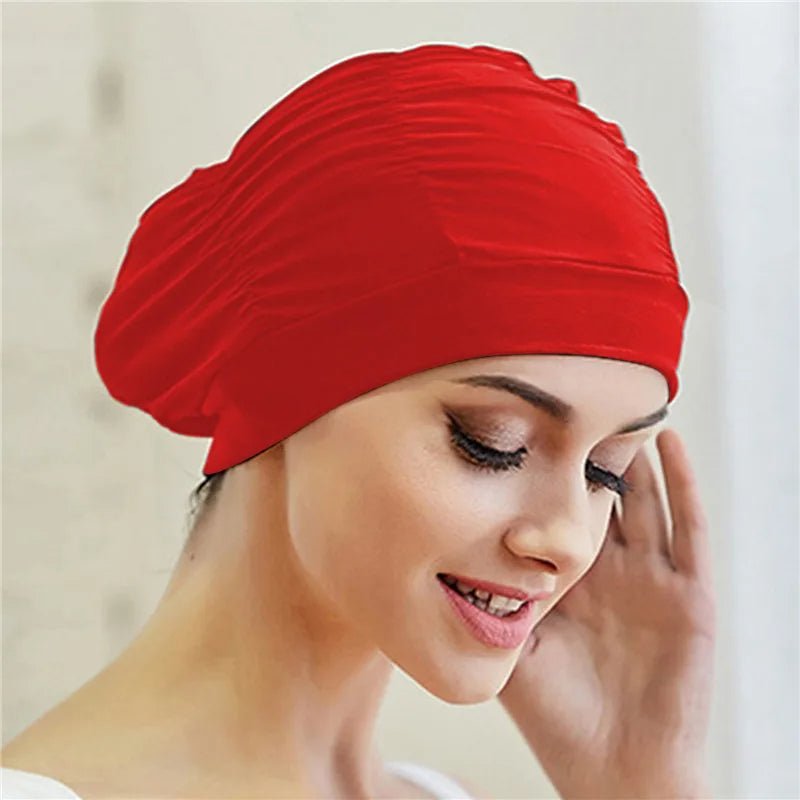 Women's Stretch Turban Swim Cap for Long Hair
