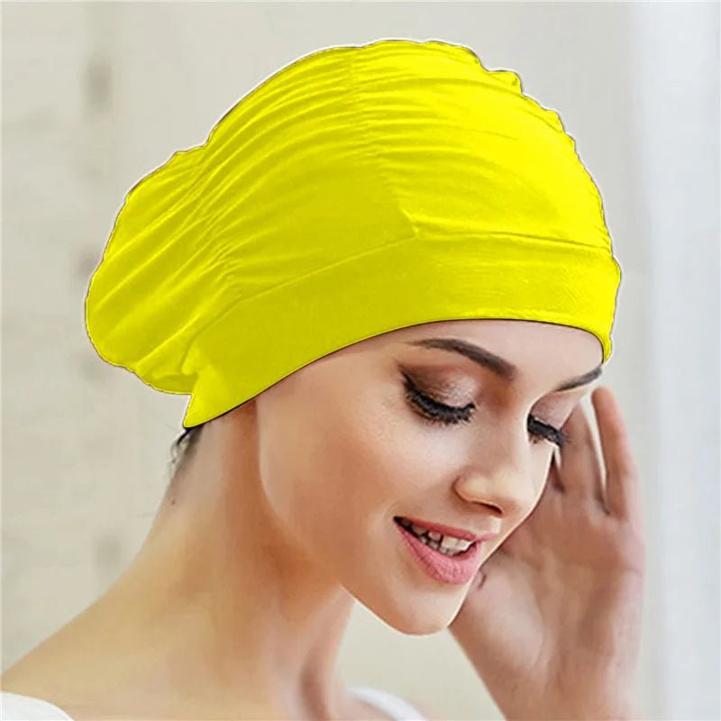 Women's Stretch Turban Swim Cap for Long Hair