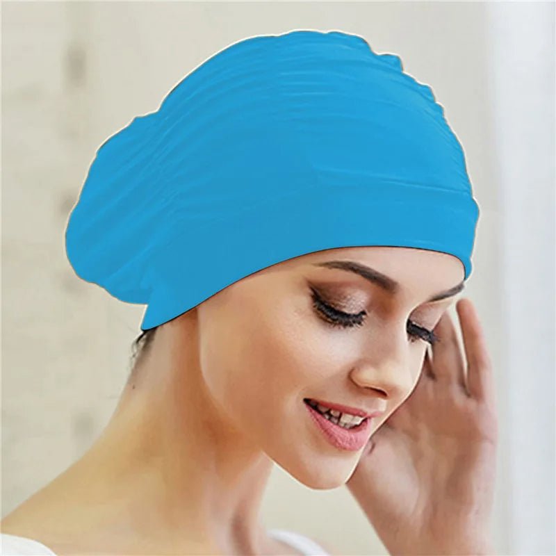 Women's Stretch Turban Swim Cap for Long Hair