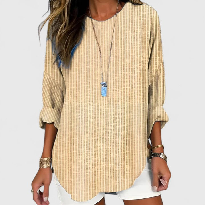 Women's Striped Crew Neck Blouse – Lightweight Summer Top
