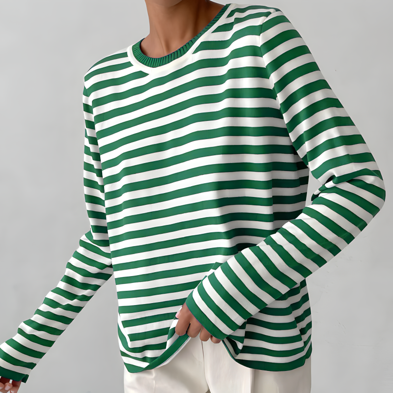 Women's Striped Long-Sleeve T-Shirt