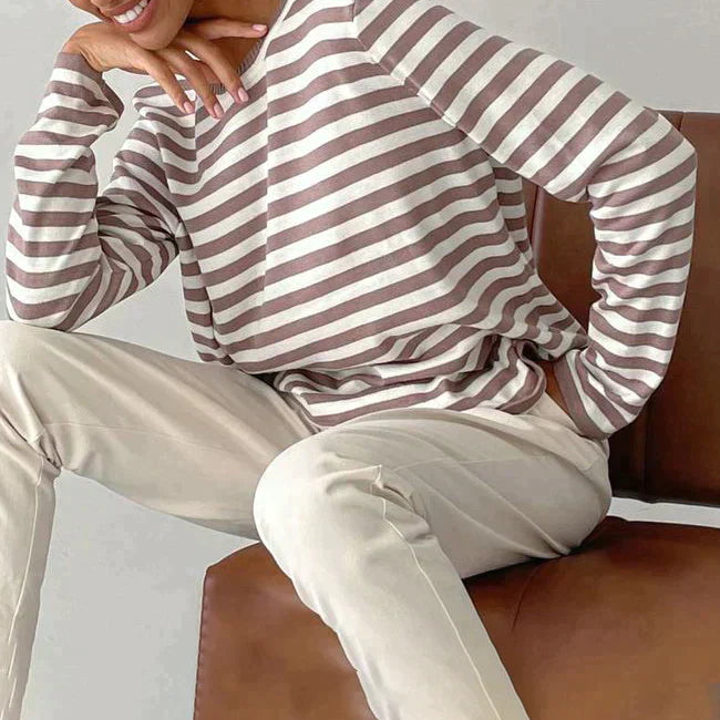 Women's Striped Long-Sleeve T-Shirt
