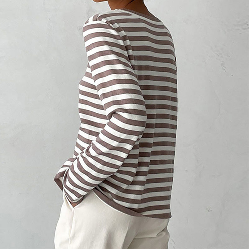 Women's Striped Long-Sleeve T-Shirt