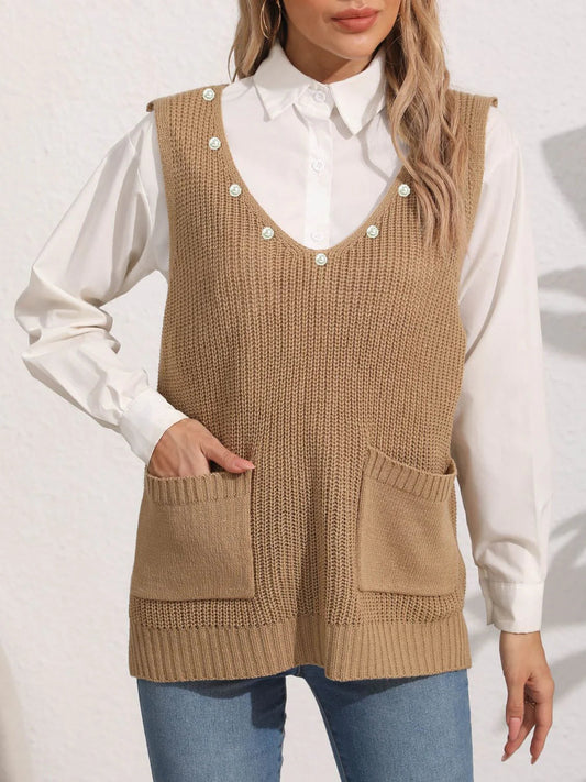 Women's Sweater Vest with Pockets