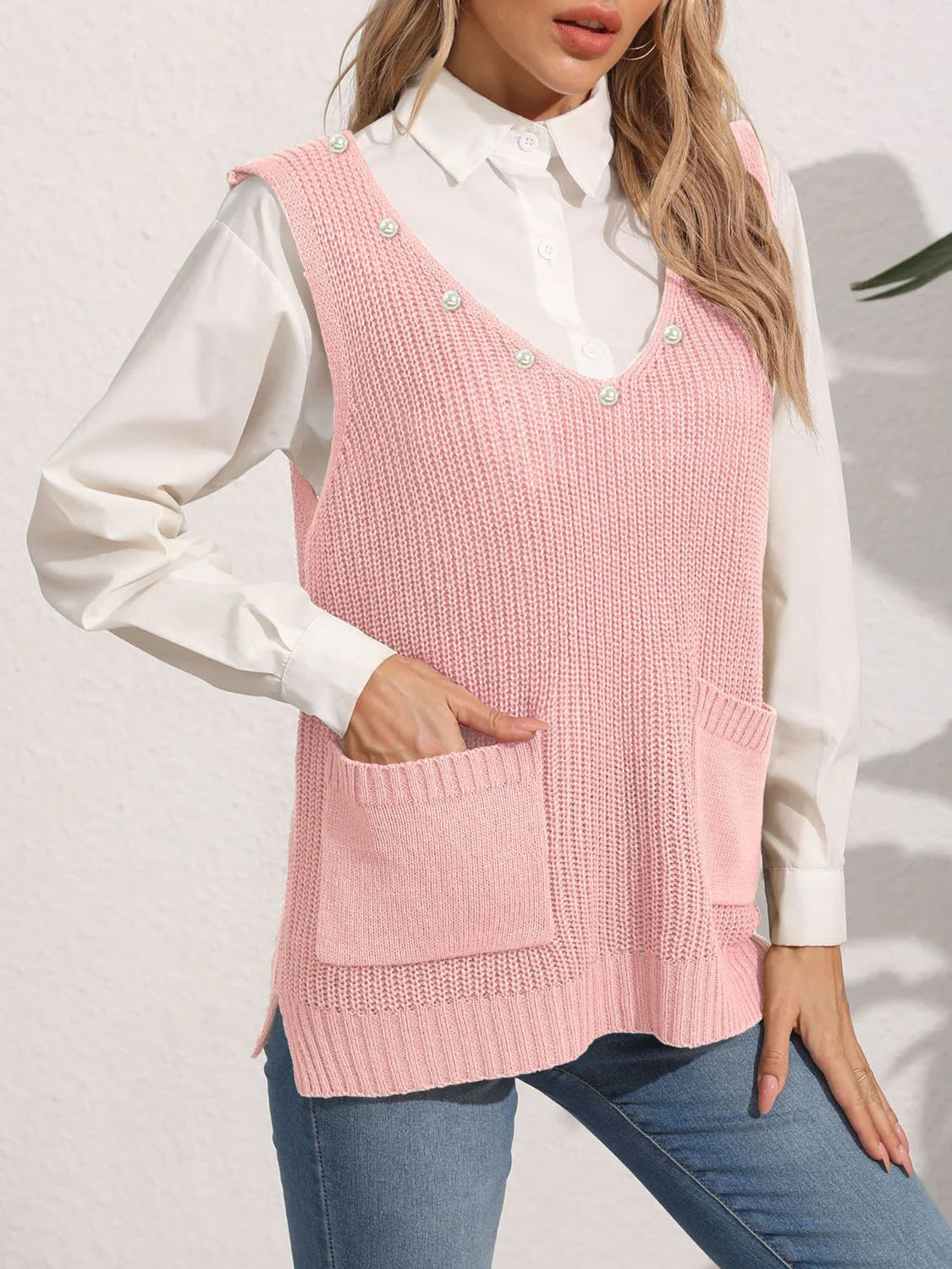 Women's Sweater Vest with Pockets