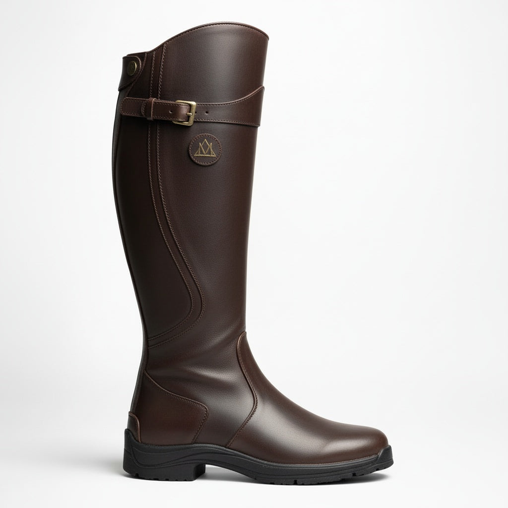 Women's Tall Equestrian Riding Boots with Arch Support and Adjustable Fit