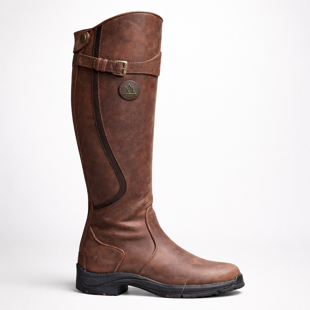 Women's Tall Equestrian Riding Boots with Arch Support and Adjustable Fit