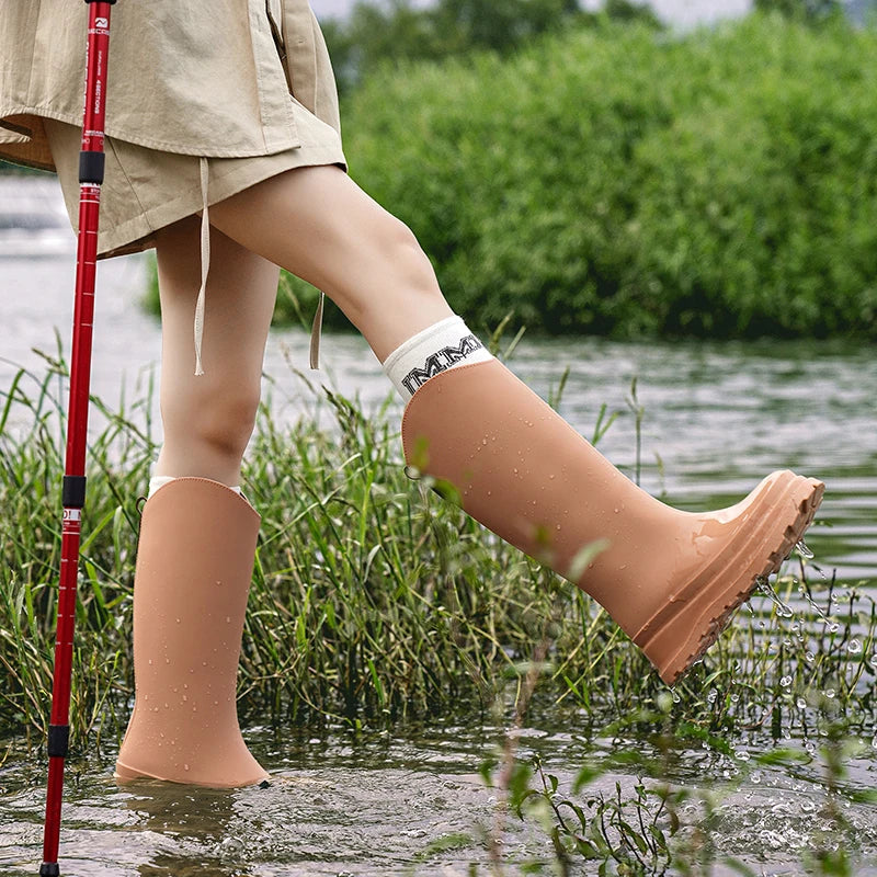 Women's Tall Waterproof Rain Boots with Comfortable Insole