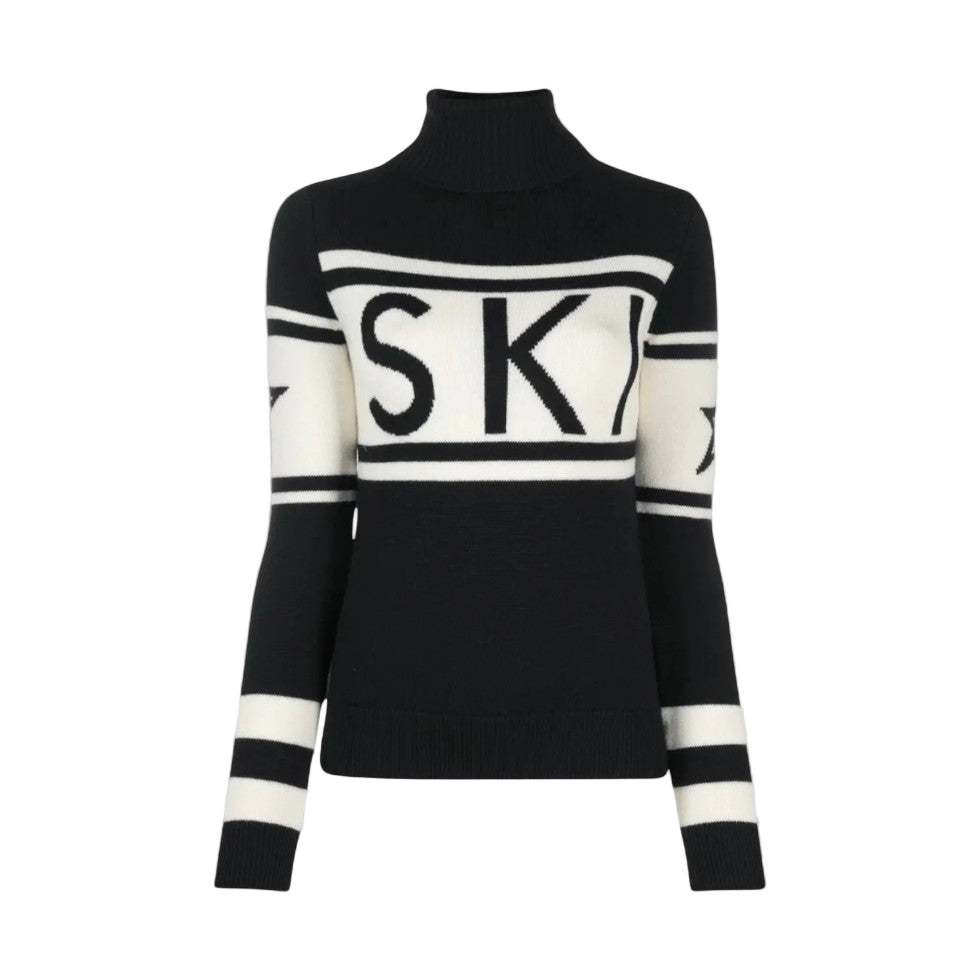 Women's Turtleneck Sweater with Modern Graphic
