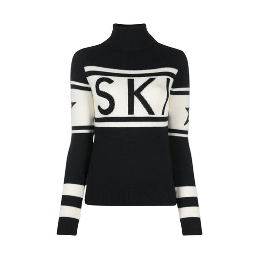 Women's Turtleneck Sweater with Modern Graphic