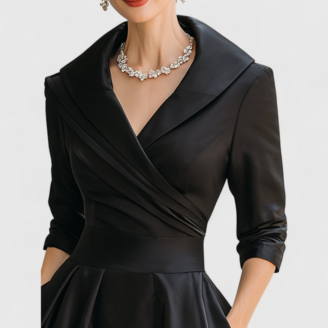 Women's V-Neck A-Line Midi Dress