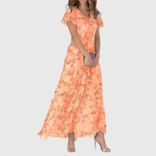 Women's V-Neck Floral Maxi Dress