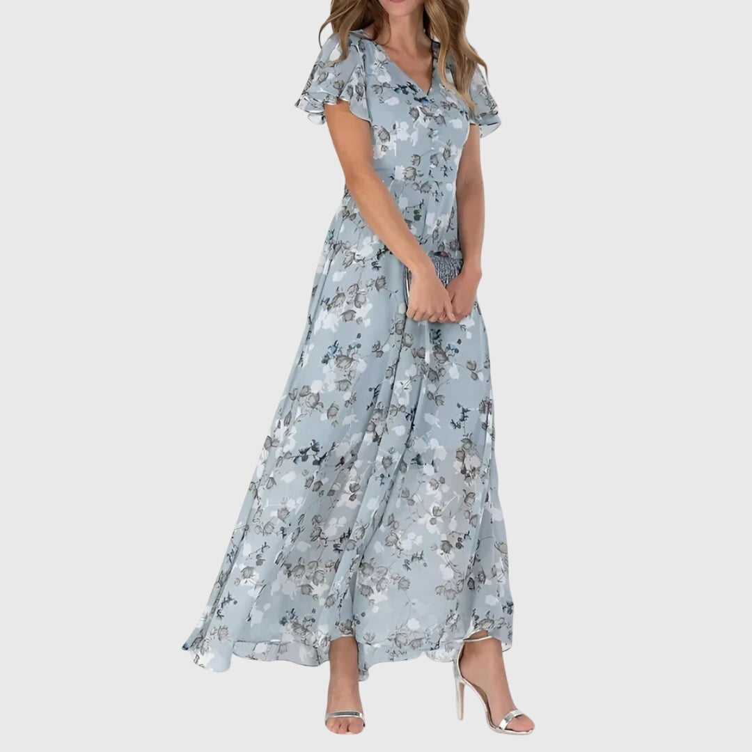 Women's V-Neck Floral Maxi Dress