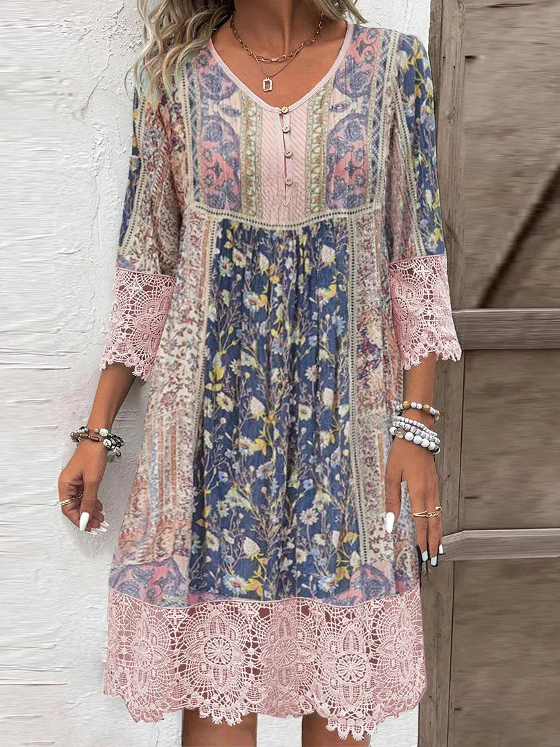 Women's V-Neck Midi Dress