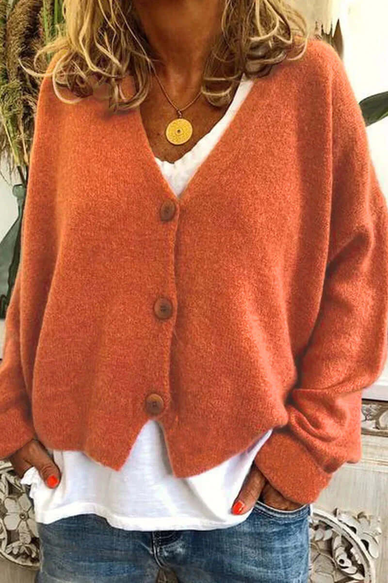 Women's V-Neck Patchwork Cardigan