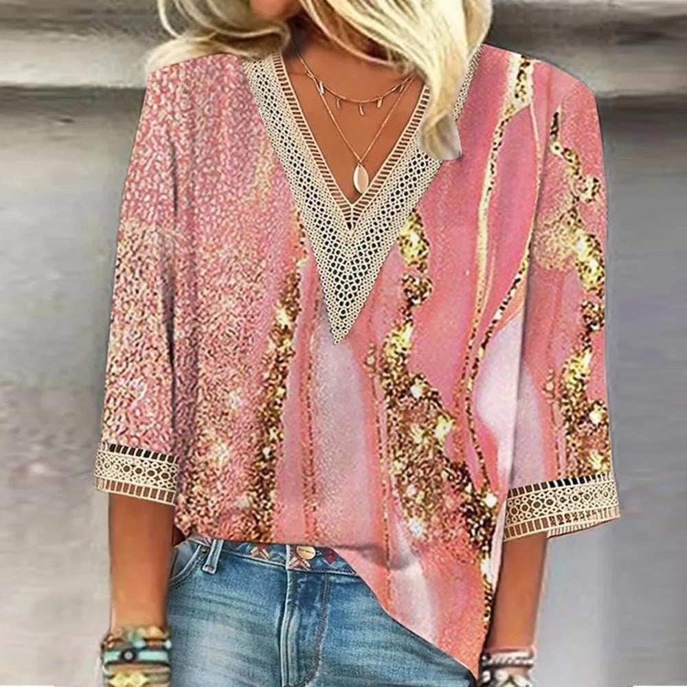 Women's V-Neck Summer Blouse