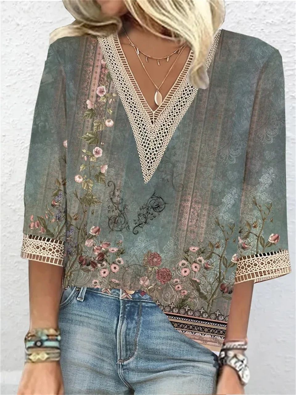 Women's V-Neck Summer Blouse