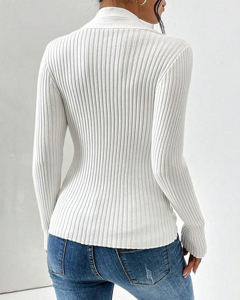 Women's V-Neck Twist-Front Sweater