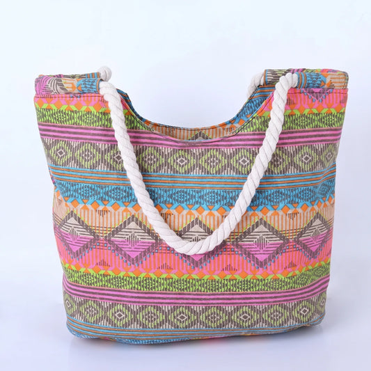 Women's Vibrant Geometric Shoulder Tote Bag