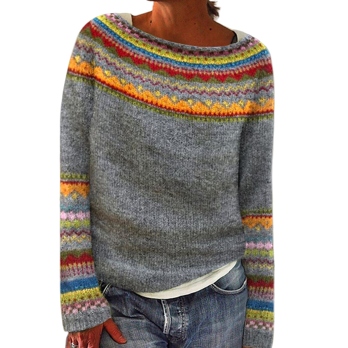 Women's Vintage Sweater with Retro Design