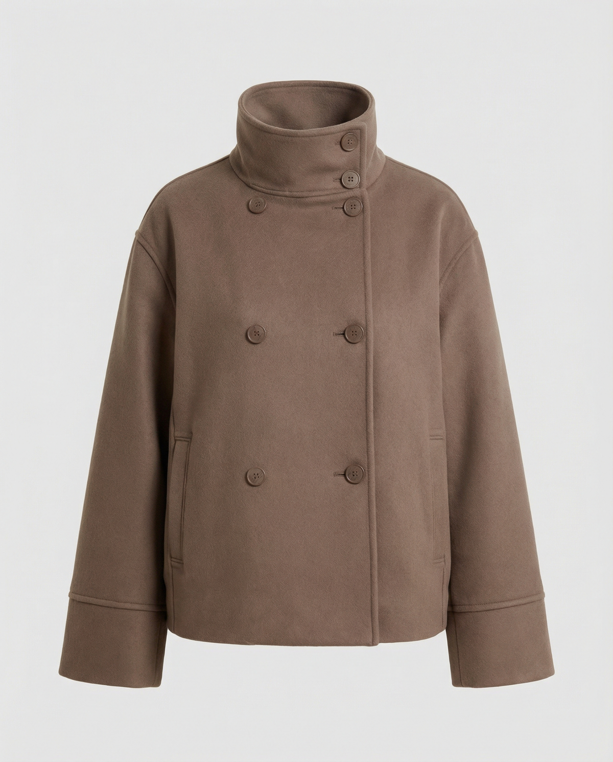 Women's Warm Short Quilted Jacket with High Collar - Padded Puffer Jacket