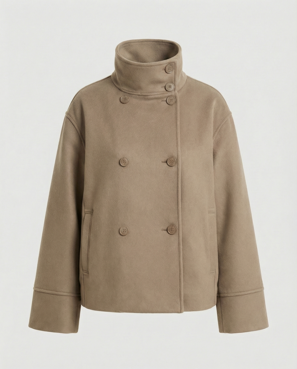 Women's Warm Short Quilted Jacket with High Collar - Padded Puffer Jacket