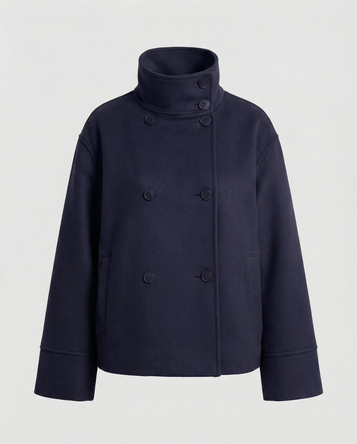 Women's Warm Short Quilted Jacket with High Collar - Padded Puffer Jacket