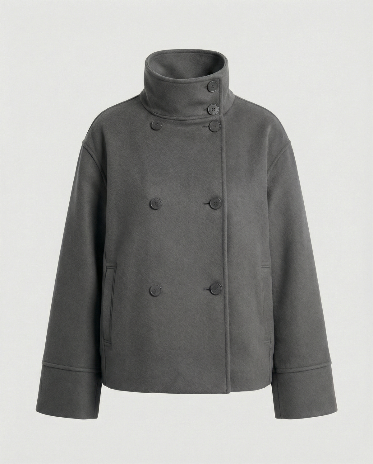 Women's Warm Short Quilted Jacket with High Collar - Padded Puffer Jacket