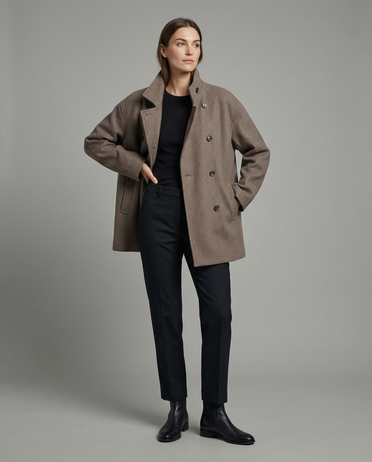 Women's Warm Short Quilted Jacket with High Collar - Padded Puffer Jacket