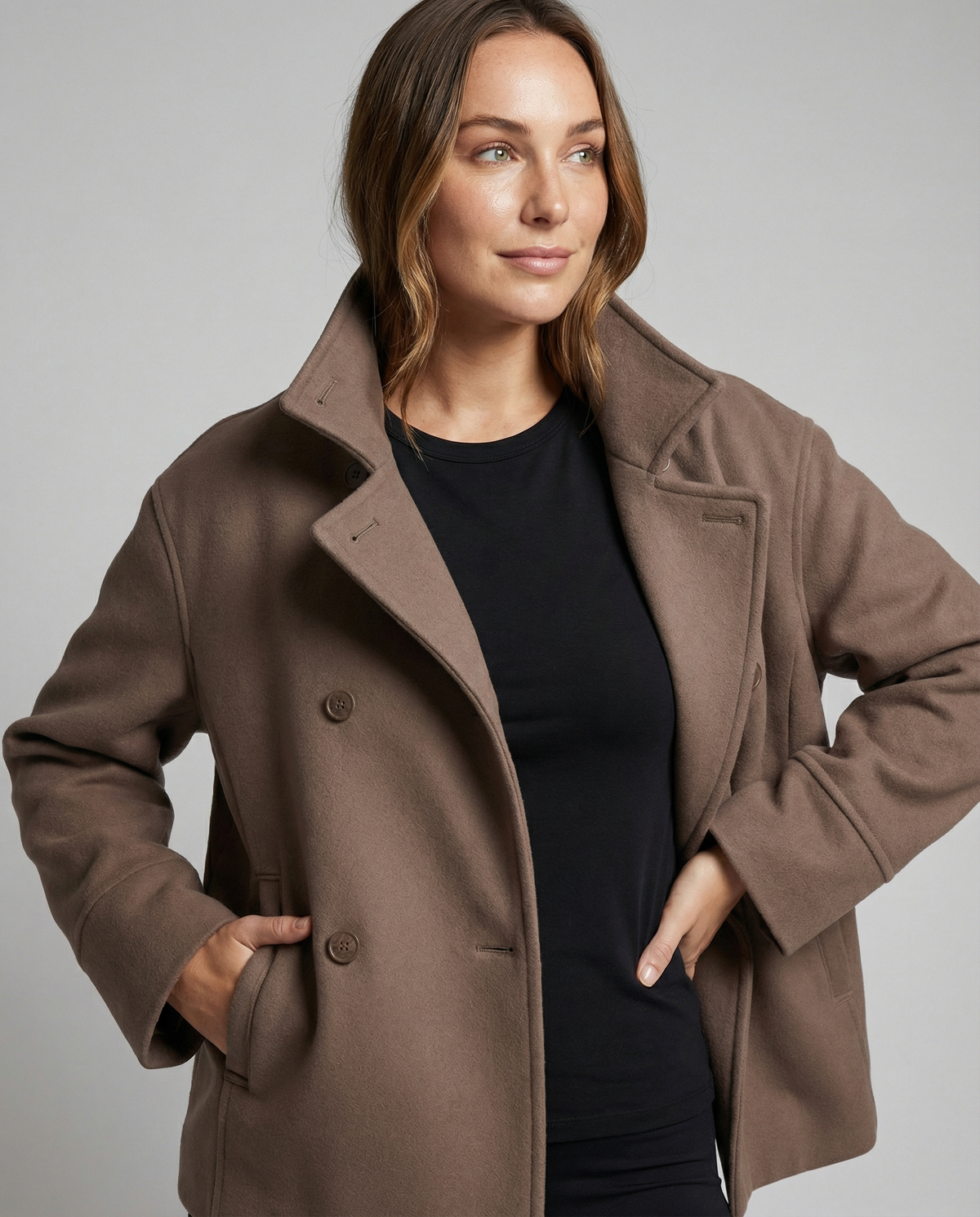 Women's Warm Short Quilted Jacket with High Collar - Padded Puffer Jacket