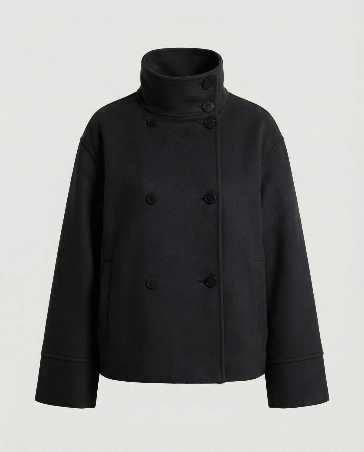Women's Warm Short Quilted Jacket with High Collar - Padded Puffer Jacket